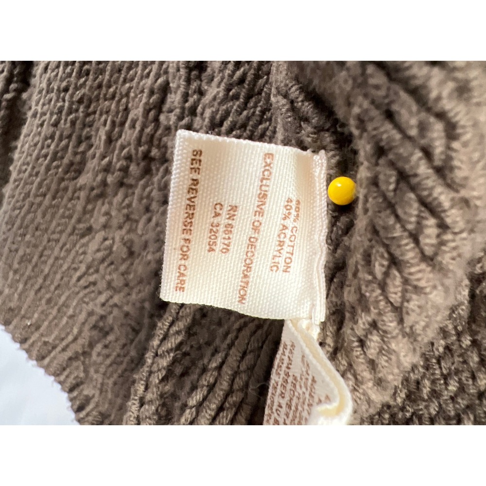 Free People Cable Knit Cardigan Womens Large Brown Short Sleeve Tie Front - Picture 3 of 8